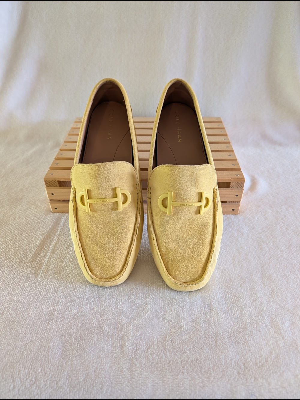 Cole Haan Women’s Yellow Suede Moccasin Loafers